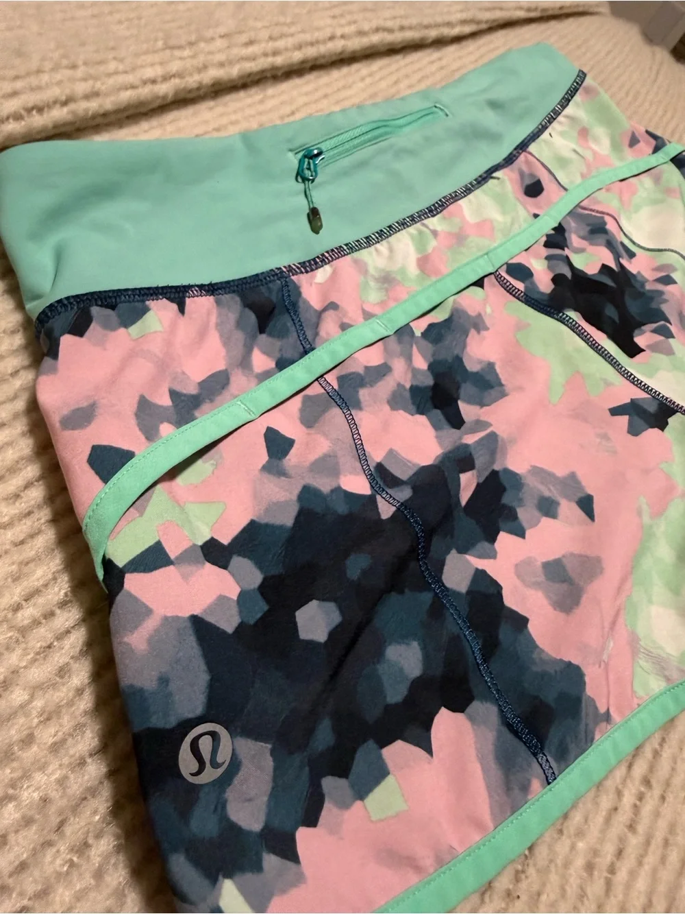 lululemon athletica Pink, Mint & Navy Camo Athletic Shorts